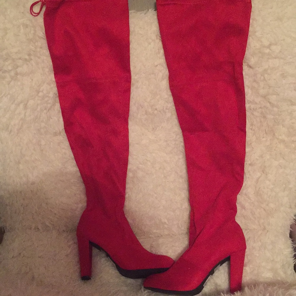 Red over the knee boots👢👑✨